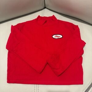Red Long Sleeve Top with Logo